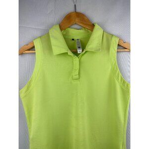 Adidas Womens Sleeveless Polo Shirt S Lime Green Parley Ocean Plastic Polyester